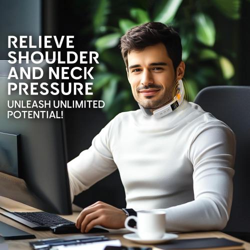 Intelligent NeckMassager for Pain Relief, Electric Pulse Neck Massager with Heat,Portable Deep Tissue Neck Massager for Women Men Gifts