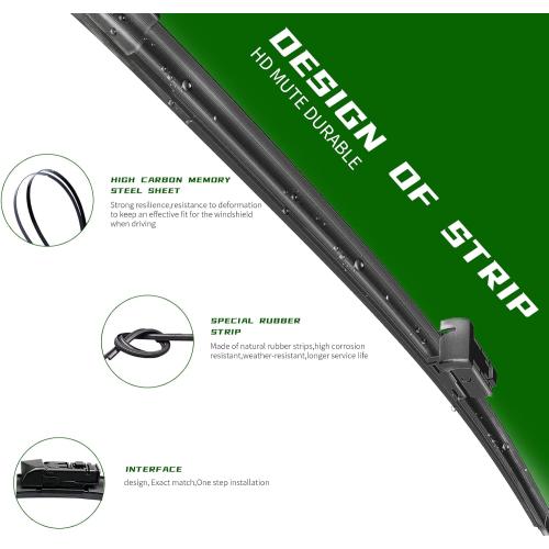 2 Factory Wiper Blades Replacement For 2018-2014 CHEVY Silverado 1500 2500 3500 HD/2018-2014 GMC Sierra, Automotive Replacement Windshield Wiper Blades Set - 22 22 (Set of 2) Top Lock