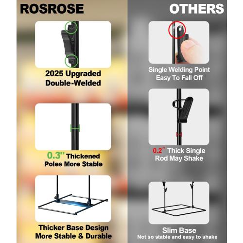 Chip Rack Display Stand, Potato Chip Display Rack with 24 Clips, 2 Row Chip Bag Holder for for Party Display, Snack Retail Display Rack Chip Stand Display for Countertop Store, Black