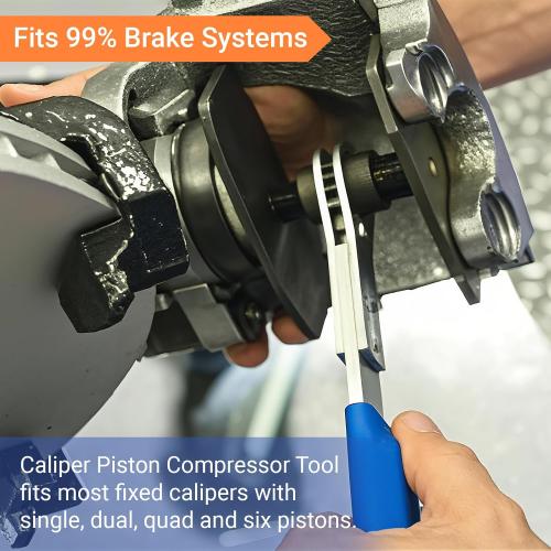 Brake Caliper Compression Tool, Caliper Piston Compressor Tool with 360 Rotating Ratchet, Professional Brake Caliper Tool for Single Twin Quad Piston, Car Truck SUV Brake Repair, Blue