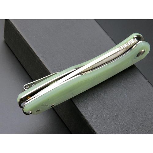 Eafengrow EF233 Folding Knife D2 Steel Blade G10 Handle EDC Tool Knives for Working Camping Hiking(jade)