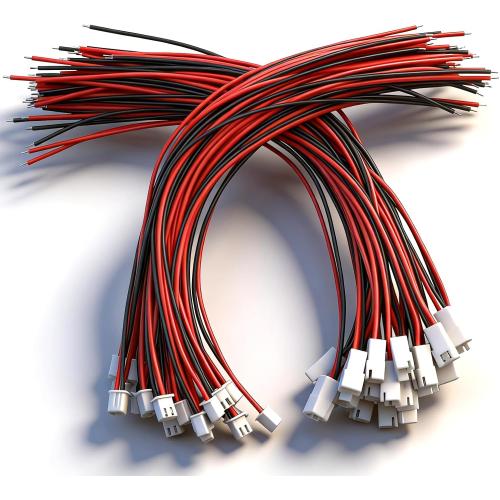 smseace 50Pack XH2.54mm Female/Male Connections Plug 2Pin Wire Cables 200mm xh2.54-2pin Connector jst Connector