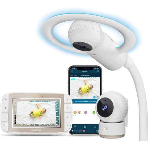 Motorola Halo  Video Baby Monitor – Two Infant Wi-Fi Cameras with Overhead Crib Mount - 4.3-Inch Color Screen with Infrared Night Vision (Renewed)