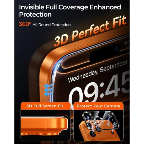 MRGLAS TOP 9H  Glass 2 2 Packs for iPhone 17 Pro Max Privacy Screen Protector with Camera Lens Protector [Zero Bubble][10X Military Protection] 17 ProMax Tempered Glass Full Edge Coverage,Case-Friend