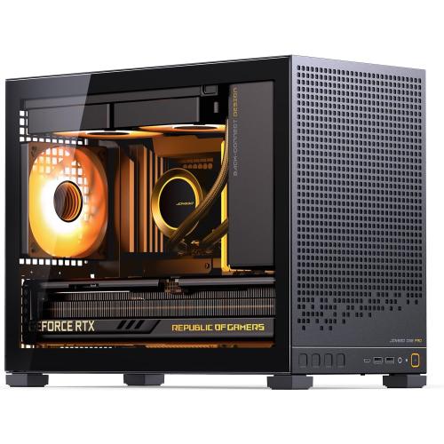 JONSBO D32 PRO Micro-ATX PC Case,High Compatibility Mini Desktop Case,A/B Mode for MB, Support MATX Back-Connect/BTF MB,365mm GPU/240AIO/163mm Air Cooler,ATX/SFX PSU, USB3.2 PC Gaming case,Black
