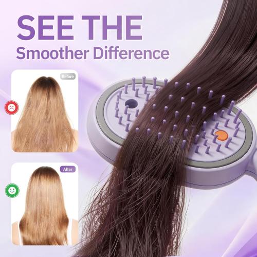 Electric Spray Air Cushion Massage Comb, 2026 Electric Spray Air Cushion Comb, 5-in-1 Detangling Hair Brush for Dry Frizzy Hair, Self-Cleaning Anti-Static Scalp Massager Care Brush for Women