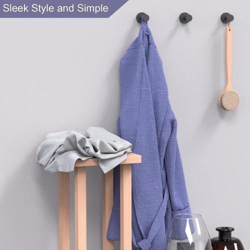 Epock Towel Hooks for Bathrooms Screw-in Stainless Steel Robe Coat Clothes Hook Bathroom & Kitchen Round Style Wall Hooks Rustproof 3 Packs -Matt Black