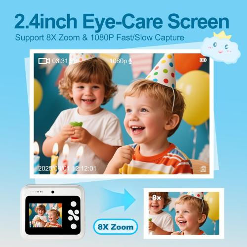 OTJ Camera Instant Print - 1080P Instant Cameras That Print Photos with 32GB Card - Daurable Digital Printable Camera Birthday Gift