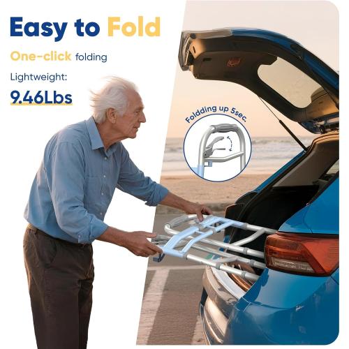 Narrow Walker for Seniors, 18 inches Wide - Adjustable Width, Lightweight Folding Walker, 350lbs Heavy Duty Bariatric Walker for Elderly, Standard Walker for Small Doorways