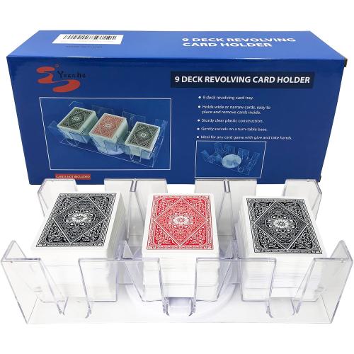 Yuanhe 9 Deck Rotating-Revolving Playing Card Tray, Card Holder