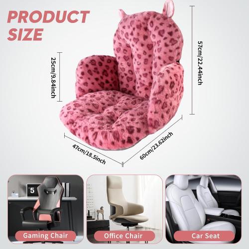 Comfy Office Chair Cushion: Cute Seat Cushion Kawaii Cushion for Gaming Chair with Backrest Non-Slip Floor Seating for Adults and Pets Pink Stuff for Room Decor