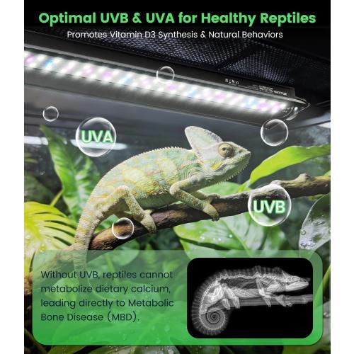23W T5 UVB LED Reptile Light – High Output UVA UVB Light for Bearded Dragon, T5 10.0 UVB Reptile Light Fixture (27.5) ‼️used‼️