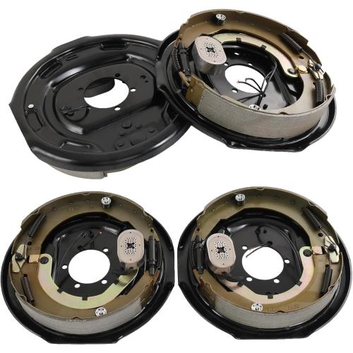 12 x 2 Electric Trailer Brake Assembly 2 Sets Replacement for 5200lbs 6000lbs 7000lbs Trailer Axles Driver's and Passenger's Side Brakes 023-181-00 023-180-00 Electric and Hydraulic Brake