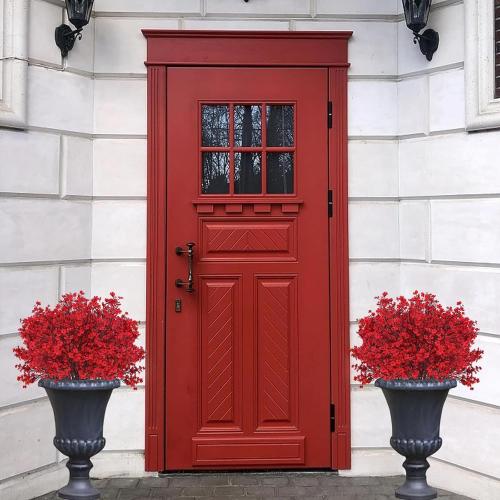 Yastouay Red Fake Flowers Artificial Flowers,  Real Touch Silk Flowers Faux Flowers for Decorations, Babys Breath Artificial Flowers Bulk for Spring Decor Floral Arrangement