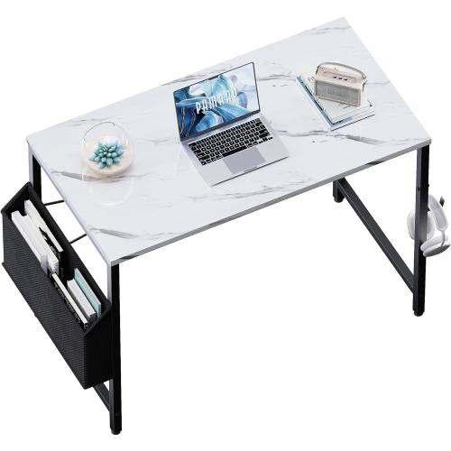 Pamray Size  32 Inch Computer Desk for Small Spaces with Storage Bag, Home Office Work Desk with Headphone Hook, Small Study Writing Table
