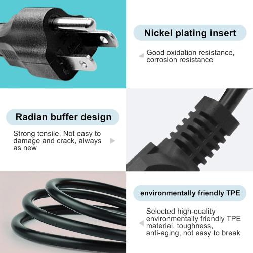 10Ft 3 Prong AC Power Cord TV Universal Treadmills Cable for Computer Monitor, Horizon Fitness Treadmills, Superfit, BowFlex, Sole E35 E55 F63 F80,Goplus, Walking Pad Treadmill Charger Replacement