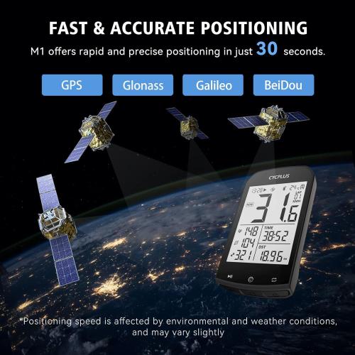 CYCPLUS GPS Wireless Bike Computer, Cycling Computer GPS with Bluetooth/ANT , Bike Speedometer with 2.9 LCD Screen, Auto Backlight IPX6 Waterproof (New Upgraded)