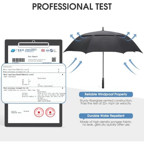 G4Free 47/54/62/68 Inch Automatic Open Golf Umbrella Oversize Extra Large Double Canopy Vented Windproof Waterproof Stick Umbrellas