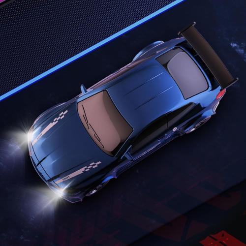 1:64 Scale Mini RC Drift Car, 2.4GHz 4WD Full Proportional Model Vehicle with LED Lights, Racing Sport Toy for Adults Boys Girls Kids (Blue)