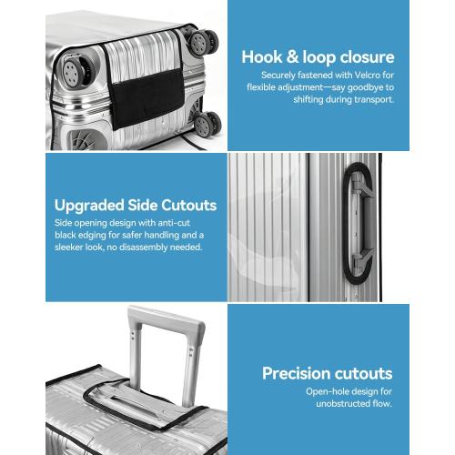 T Tersely Thicken Clear PVC Suitcase Cover Protectors 28 Suitcase Covers