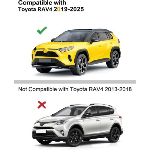 Black Tape-On Window Rain Guards Fit for Toyota RAV4 2019-2025 Extra Durable Window Deflectors Vent Visors Shades Exterior Car Accessories Visors Rain Guards - 6 pcs