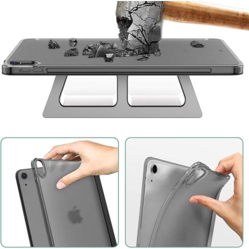 iMieet iPad Air 11 Inch Case M3 2025/M2 2024 - iPad Air 5th/4th Generation Case 2022/2020 10.9 Inch, Slim Hard PC Translucent Back Shell Cover, Support Touch ID(Black)