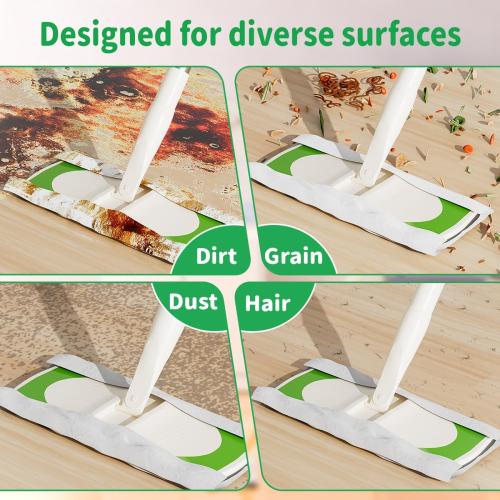 Sweeper 2-in-1 Dry   Wet Cleaning Tool,Professional Floor Mopping and Sweeping Kit Includes 1 Sweeper,40 Dry Sweeping Cloths,6 Wet Mopping Cloths
