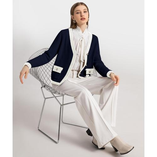 Casly Lamiit Women's Cardigan Sweaters Long Sleeve V Neck Button Down Knit Outerwear Spring Casual Open Front Cropped Jacket