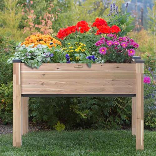CedarCraft Self-Watering Elevated Cedar Planter (22” x 48” x 30 H) - Flexibility of Container Gardening Convenience of Self-Watering. Grow Healthier, More Productive Plants. No Tools Required