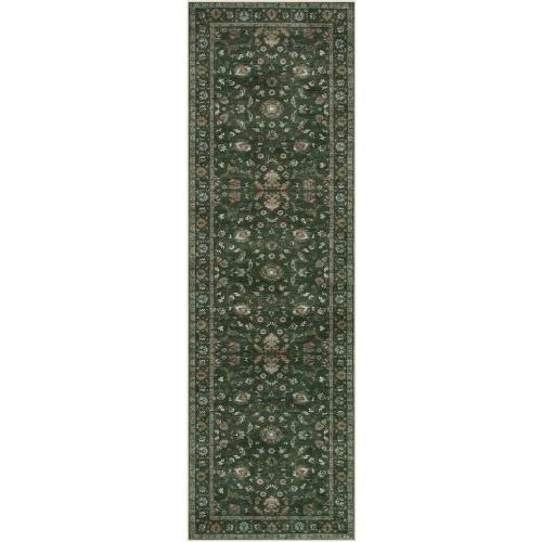 Green,2'6x8' Wonnitar Green Runners for Hallways 2.5x8 Boho Runner Rug, Low Pile Non Slip Washable Kitchen Runner Rug, Vintage Floral Stain Resistant Christmas Runner Rugs Carpet Runner for Bedroom,(Green,2'6x8')