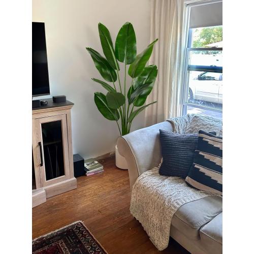 Aveyas 6ft Artificial Bird of Paradise Tree for Home Decor, 6 Feet Faux Floor Plant Fake Silk Banana Leaf Tropical Trees with Pot for Indoor Outdoor House Living Room (6 ft Tall)