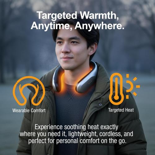 Ontel Handy Heater Freedom - Wearable Neck Heater for Cold Weather, 4 Heat Settings - Comfort Heating Technology - Cordless & Personal - USB Rechargeable, 6 Hour Battery Life, Portable Neck Warmer