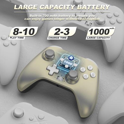 Silver Dinosoo Special Edition Wireless Controller for Xbox Series X/S/Xbox One, PC, Dual Vibration TURBO Function Headphone Jack Macro Function Lunar Shift - Upgrading with a PC before connecting to Xbox