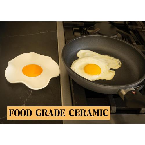 Fried Egg Ceramic Spoon Rest for stove top and kitchen counter | Large and Dishwasher-Safe Sponge holder | Home & kitchen decor | Kitchen Gifts for women | House warming gifts new home