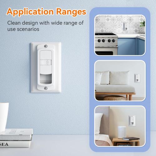 SAFELON 4 PCS Light Switch Cover Guard for Baby Safety, Childproof Light Switch Locks, Wall Switch Covers Prevents Kids from Turning The Lights On and Off