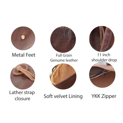 PASCADO Large Vintage leather everyday shopper tote bag for women | brown carryall purse