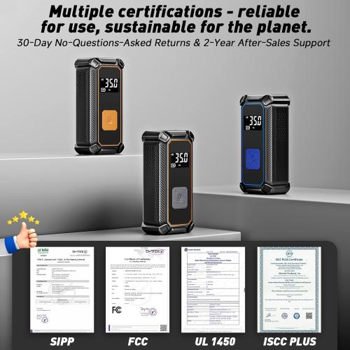 OlarHike Cordless Tire Inflator Portable Air Compressor, 150PSI Dual Power - 5400 mAh & 12V DC, Air Pump for Car Tires, Bike, Motorcycle, Bicycle, Electric Pump with LED Light & Digital Pressure Gauge