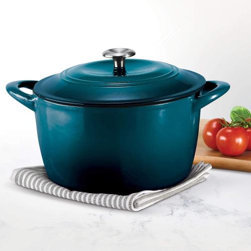 Tramontina Enameled Cast Iron 7-Quart Covered Round Dutch Oven (latte)
