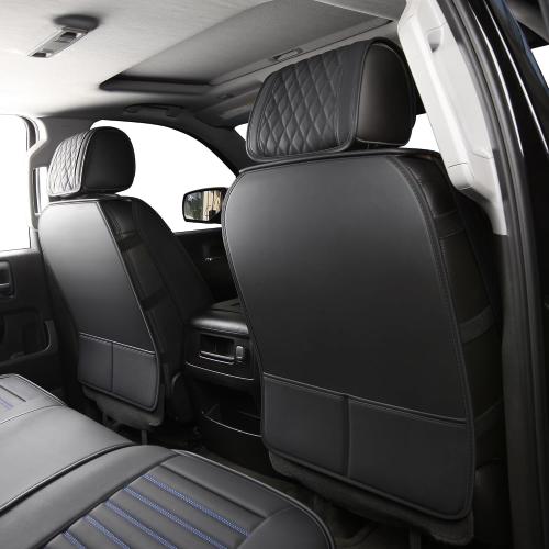 JOJOBAY Chevy Silverado Seat Covers,GMC Sierra Seat Covers,Custom Fit 2007-2025 1500 2500HD 3500HD Crew Double Extended Regular Cab,LT LZT RST Trail Boss(Front Pair,Black Blue)