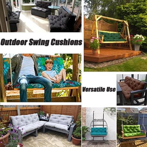 Cushioned Porch Swings, Outdoor Swing Cushions, Waterproof Swing Cushions 3 Seater Replacement with Backrest for Porch, Patio, Backyard, Garden and Lawn(Peacock Blue,48 * 40 * 4in)