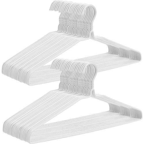 120 Pcs 16 Wire Hangers Bulk Metal Wire Hangers for Clothes Dry Cleaner Hanger for Coat (White)