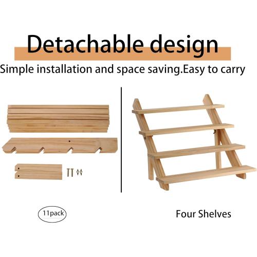 4-Tier Wooden Display Riser, Wooden Cupcake Stand Tiered Countertop Display Shelf for Retail Display, Rustic Tiered for Tabletop Shows and Home Cupcake Display Stand Using