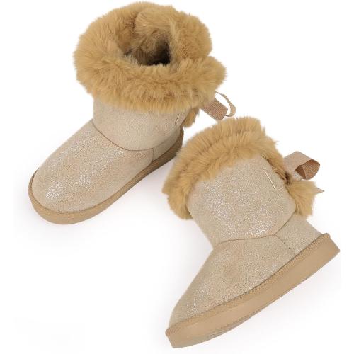 FANTURE Toddler Snow Boots for Girls Boys Winter Warm Fur Lined Kids Non Slip Outdoor Shoes (Toddler/Little Kid)