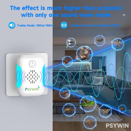 Ultrasonic Pest & Mouse Repeller, 2025 Upgraded Indoor Ultrasonic Repellent for Roach, Rodent, Mouse, Bugs, Mosquito, Mice, Spider, Ant,Electronic Plug in Pest Control, Two Mode Switching,6 Packs