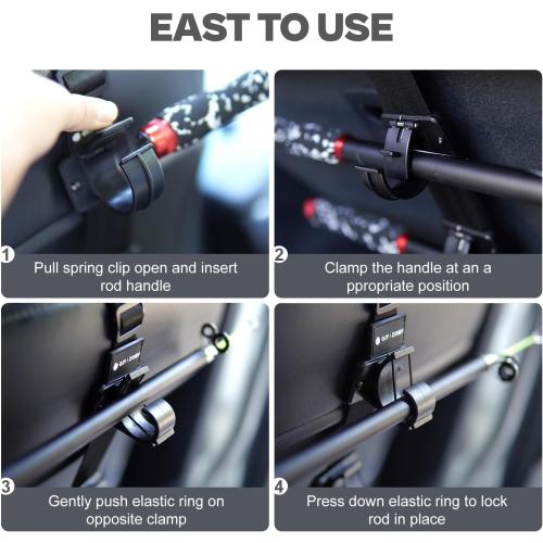 OJYDOIIIY Fishing Rod Racks for Car, 4-Rod or Combos Capacity Rod Holder for Car,SUV,Truck Front or Rear Seats