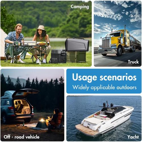 Portable Tent Air Conditioner for Camping, 5200BTU Fast Cooling Quiet Small Light Air conditoning 400W Low Power for RV, Truck, Van Black Grey