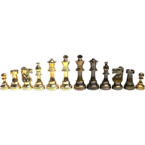 StonKraft Collectible Green Marble Chess Board Set   Brass Crafted Pieces Pawns - Decorative Stone Chess - Home Décor - 15 Inches