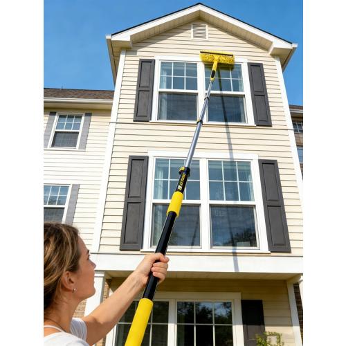 4.5-18ft Commercial Grade Extension Pole - Ultimate Reach for Large Buildings & Pro Use - Maximum 24ft Total Reach with Secure Lock System