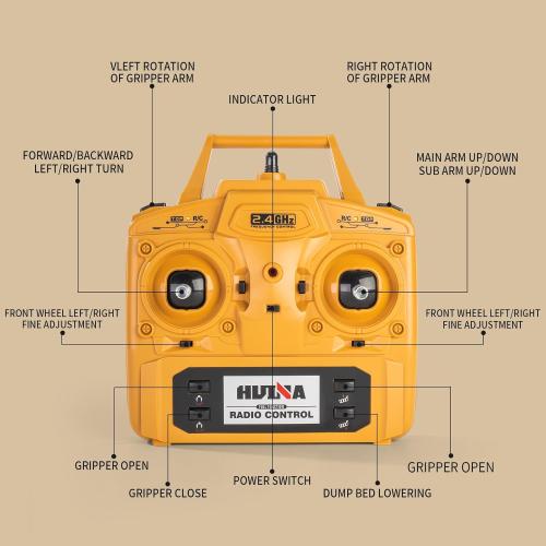 26CH Remote Control Dump Truck, 4 in 1 RC Dump Truck Wood Grabber Toy, Heavy Duty Construction Toys Vehicle, Birthday Gifts Ideas for Kids Adults, 1/14 Scale Trucks