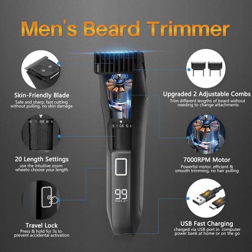 Manscape Beard Trimmer for Men, Groin & Body Hair Trimmer, Ball Shaver, Nose Hair Clippers, All-in-One IPX7 Waterproof Men's Wet/Dry Groomer Kit, Rechargeable with Travel Case, LED Display